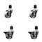 Service Caster 3'' Semi Steel Wheel Swivel 1-7/8'' Expanding Stem Caster Set 2 Brakes, 4PK SCC-EX20S314-SSS-2-PLB-2-178 - alternate 1